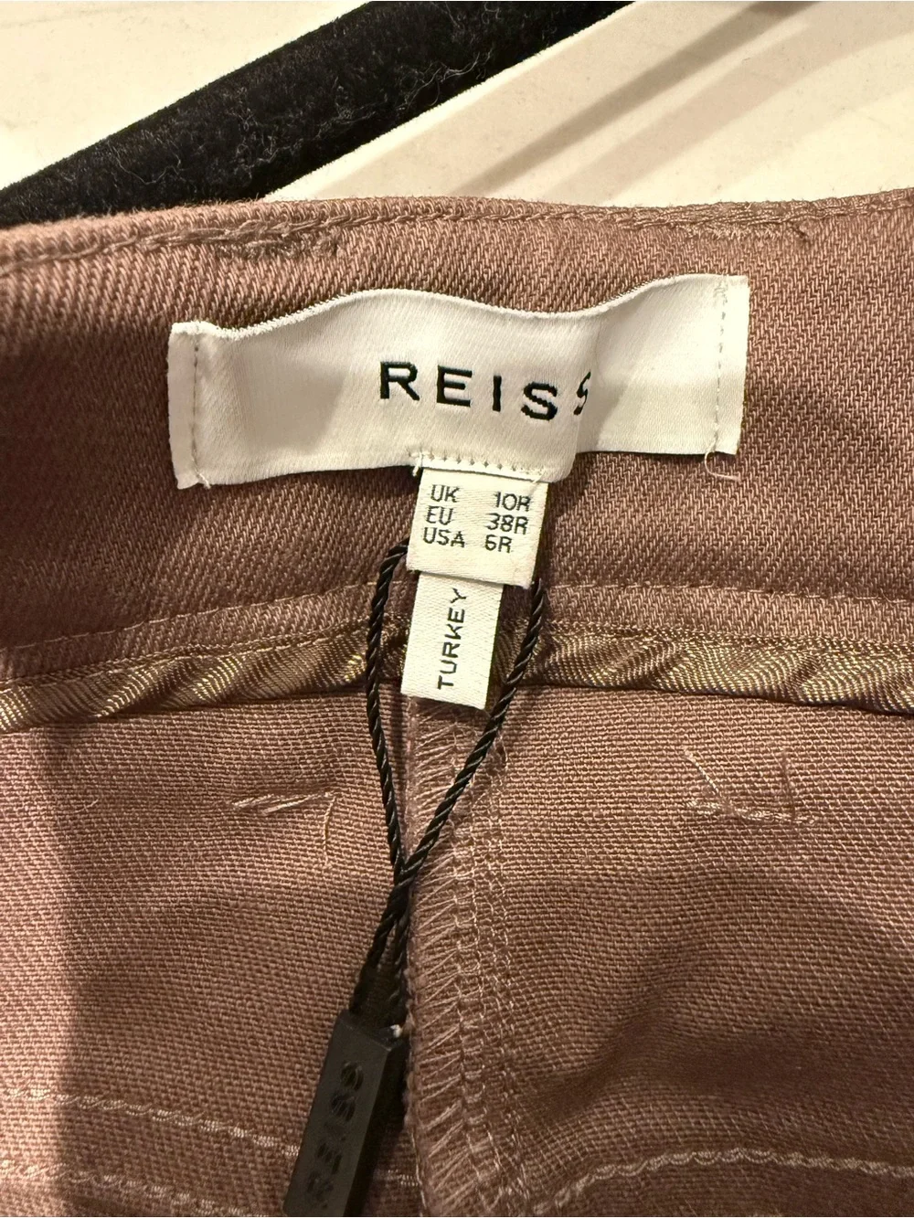 NWOT Reiss Women's Florence Flare Leg Stretch Cotton Trousers US 6 R Mink Brown